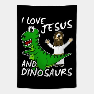 I Love Jesus And Dinosaurs Church Humor Tapestry