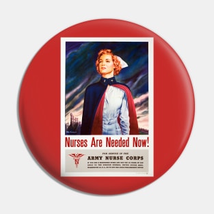 Vintage Digitally Restored US Army Corps Nurses Recruitment Poster Pin