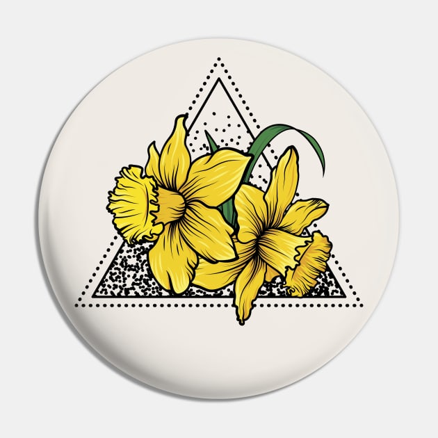 Daffodil Flora Triangle Pin by RadicalChill