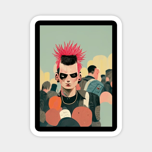 Punk Portrait Magnet by deificusArt