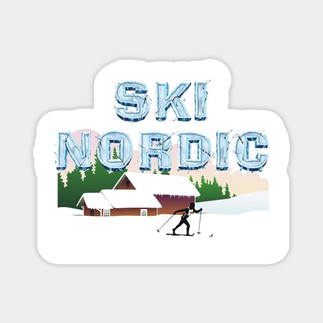 Ski Nordic Magnet by teepossible