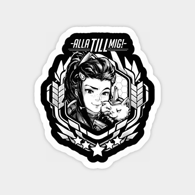 Brigette "Alla Till Mig!" Magnet by RobotCatArt