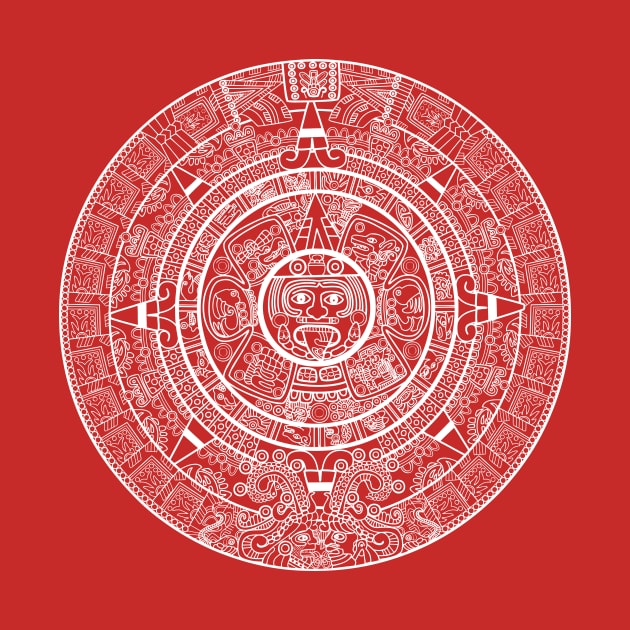 Aztec Calendar - white design by verde