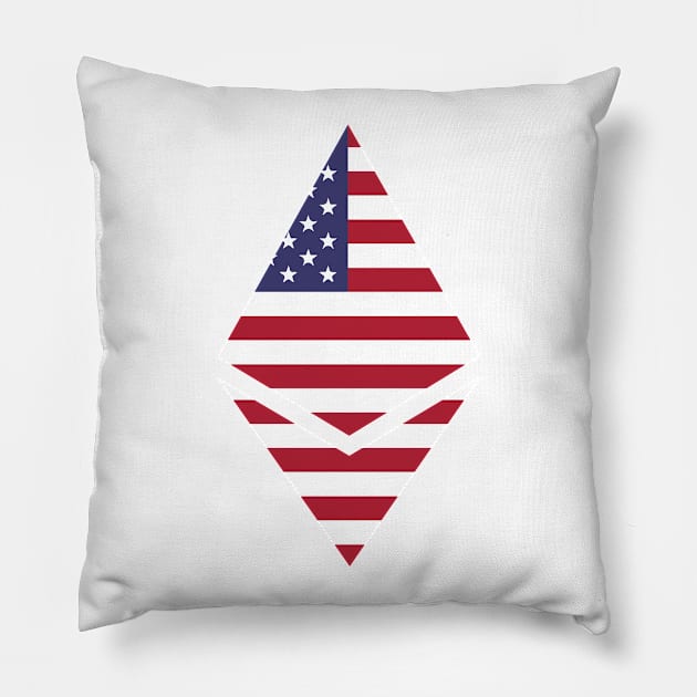 Ethereum USA logo Pillow by mangobanana