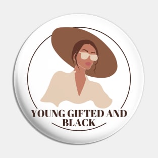 Young Gifted and Black Beatiful Woman Pin