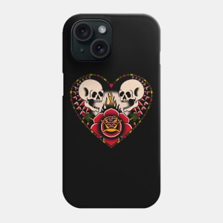 Soul Mates Skull Love Traditional Tattoo Phone Case