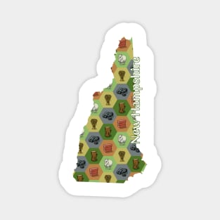 New Hampshire State Map Board Games Magnet