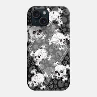 Skulls Attack Pattern, Halloween paper, Horror, Creepy Design Sticker Phone Case