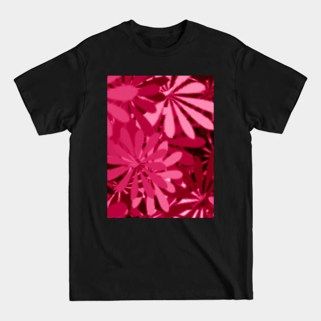 BIG BRIGHT PINK FLORAL PALM LEAVES PATTERN FOR SUMMER - Palm Leaves - T-Shirt