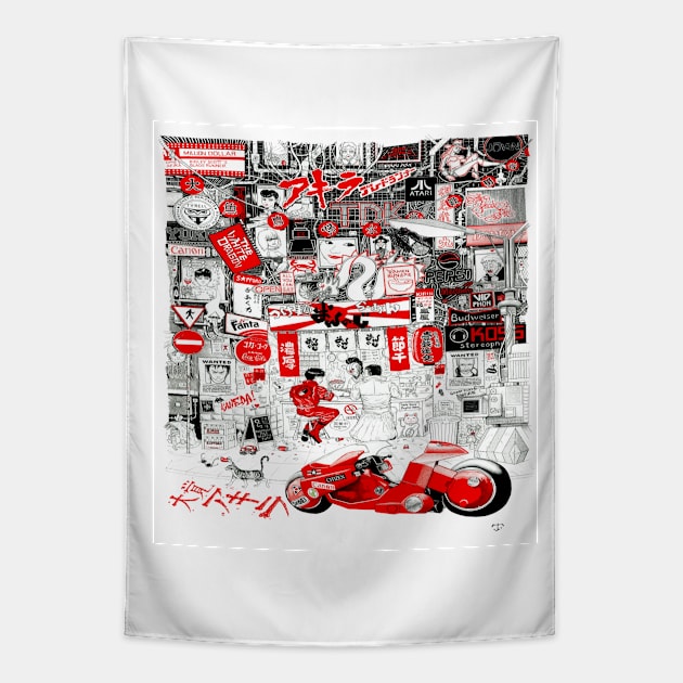 Akira VS Blade Runner Tapestry by tristan.r.rosenkreutz