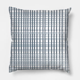 Modern Thin Blue Lines Crosshatch Pillow