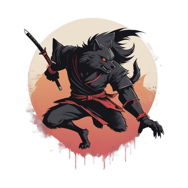 Wolf Fighter T-shirt by BasilAlmajed