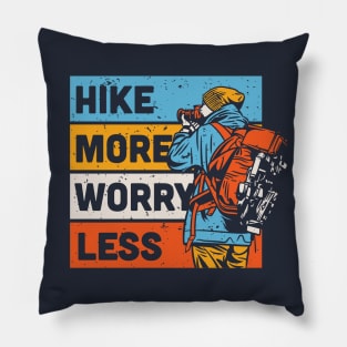 Hike More, Worry Less // Retro Outdoor Adventure Pillow
