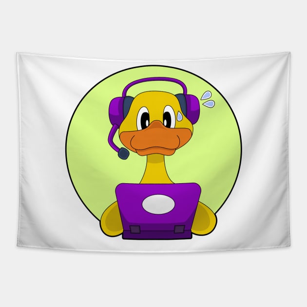 Duck Secretary Laptop Tapestry by Markus Schnabel