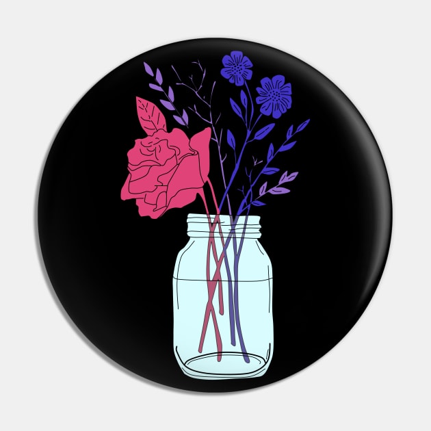 Bisexual Pride Flower Bouquet Pin by RyanDoodles