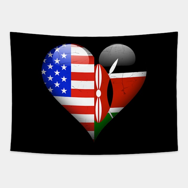 Half American Half Kenyan - Gift for Kenyan From Kenya Tapestry by Country Flags