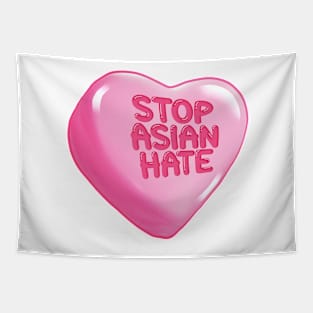 Stop Asian Hate Heart Tapestry