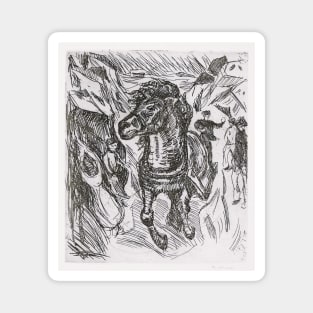 Galloping Horse by Edvard Munch Magnet