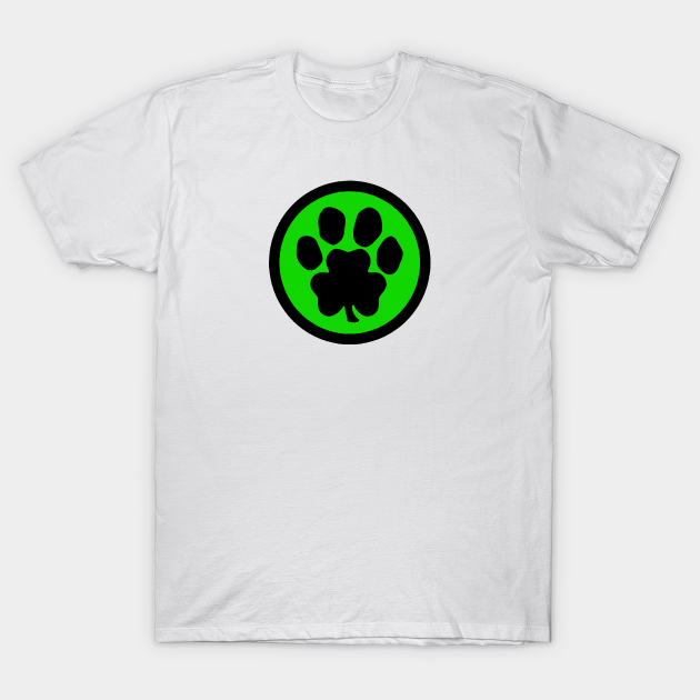 Paw Shamrock (black and green) - Pawprint - T-Shirt