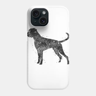 Boxer Dog watercolor black and white Phone Case