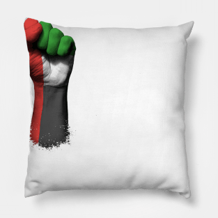 Flag of United Arab Emirates on a Raised Clenched Fist Pillow