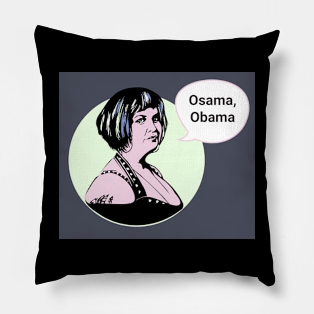 Gavin and Stacey Pop Art 'Osama, Obama' Pillow by Gallery XXII