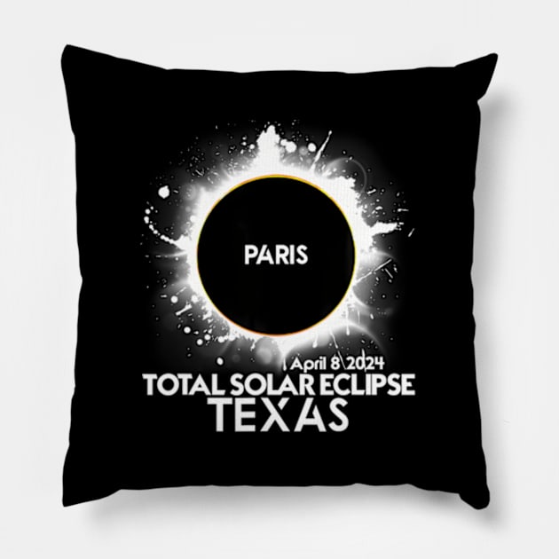 Total Solar Eclipse Paris Texas 2024 Totality Pillow by SanJKaka