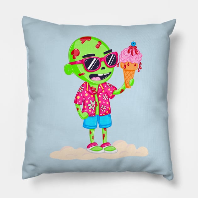 Summer Zombie Pillow by GiveMeThatPencil