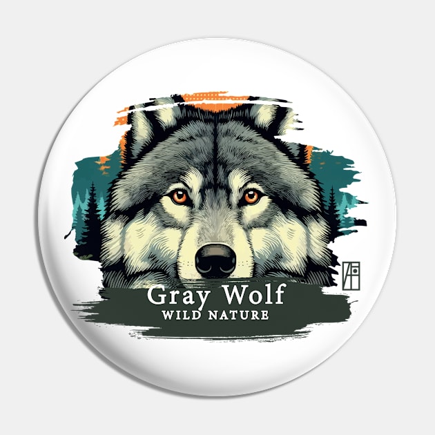 Gray Wolf - WILD NATURE - WOLF -6 Pin by ArtProjectShop