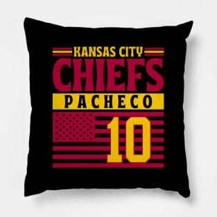 Kansas City Chiefs Pacheco 10 American Flag Football Pillow