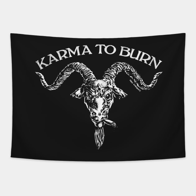 Karma To Burn - Goataneer Head Tapestry by zeichentier