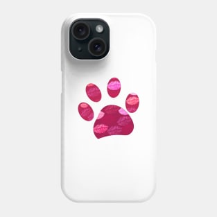 Paw print with lips. Valentine's day Phone Case