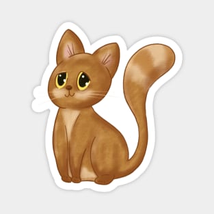 The Happy Adorable Cat Illustration Magnet