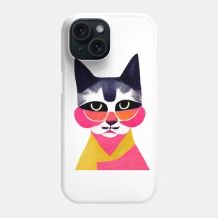 Neon Street Style Cat Retro Poster Vintage Art Neon Wall Illustration Pink Illustration Phone Case