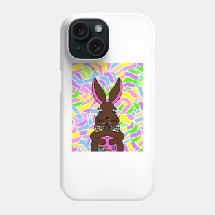 CHOCOLATE Funny Easter Bunny With Eggs Phone Case