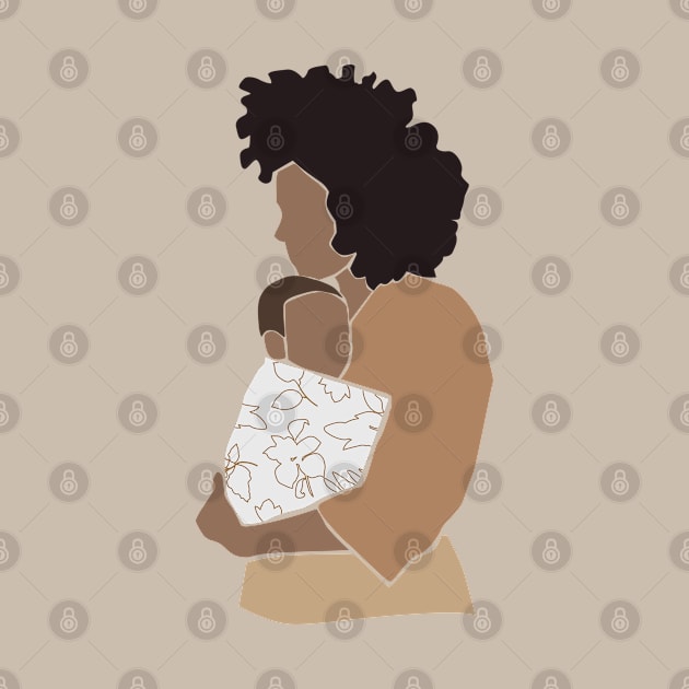 Abstract pregnant mother silhouette Illustration by NJORDUR