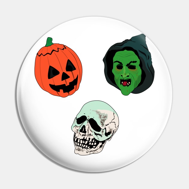 Silver Shamrock Mask Set Pin by Jakmalone