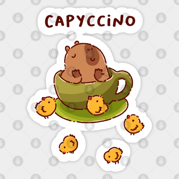 Cute Capybara Capyuccino Coffee Takeaway Cup' Sticker