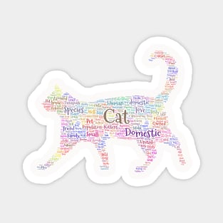 Cat Kitten Silhouette Shape Text Word Cloud Magnet