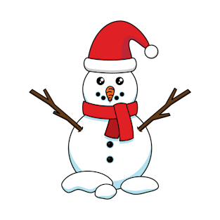 Snowman with Red Bonnet and Scarf T-Shirt