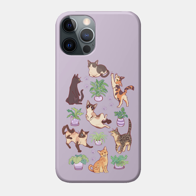 Cozy michis in lavender - Cat - Phone Case