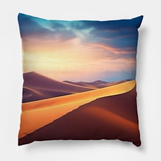 Desert Sand Land Serene Landscape Pillow