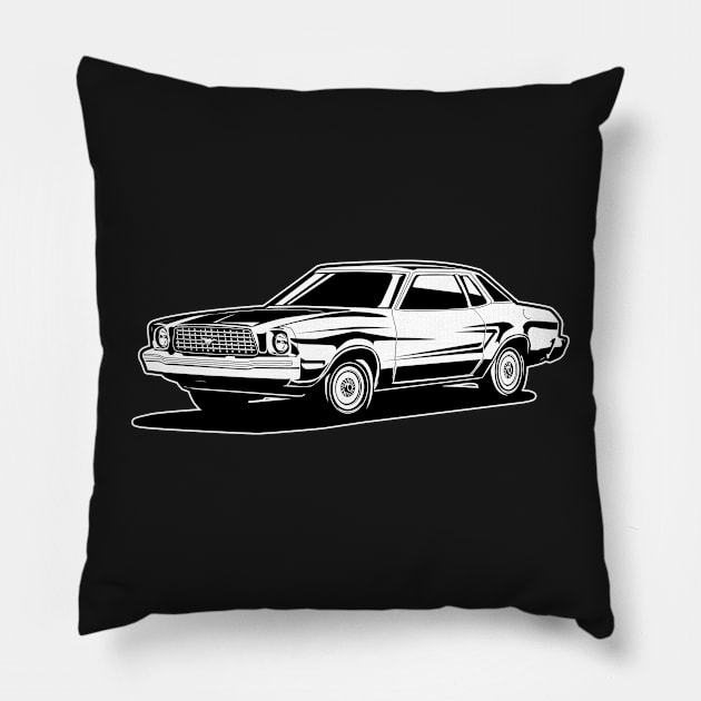 Ford Mustang second generation 1965 vintage cobra pony GT  illustration graphics Pillow by ASAKDESIGNS