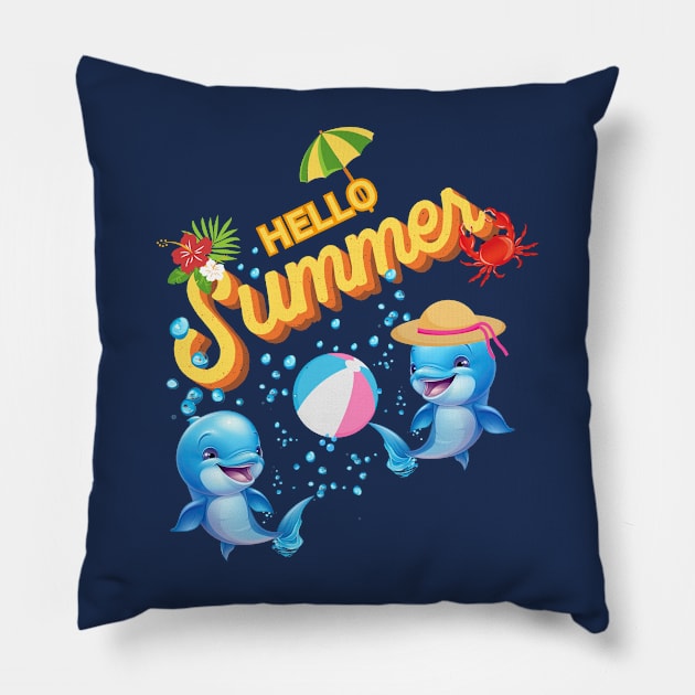 Hello Summer Pillow by JT SPARKLE