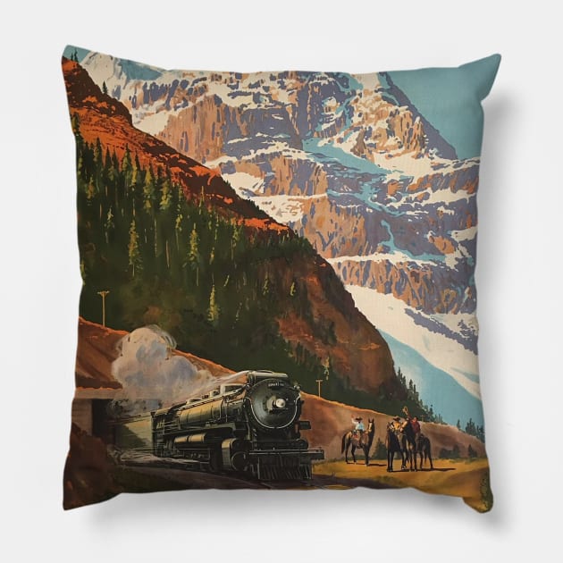 Canadian Pacific Railway - Vintage Travel Pillow by Culturio