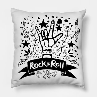 Hand drawn Rock  poster. Pillow