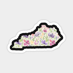 Kentucky Silhouette Florals Magnet