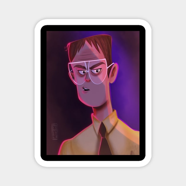 Dwight Shrute Magnet by Niniel_Illustrator