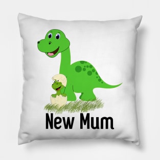 Mum and Baby Green Dinosaur Pillow