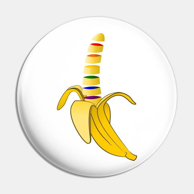 Gay Pride Pop Art Banana Pin by mailboxdisco